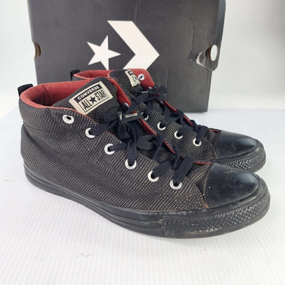 Converse Men's ALL STAR Chuck Taylor Hi Street Sneakers US 10 Black boot Shoe